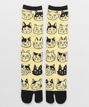 【カヤ】猫ノお顔足袋型くつ下（25-28ｃｍ）