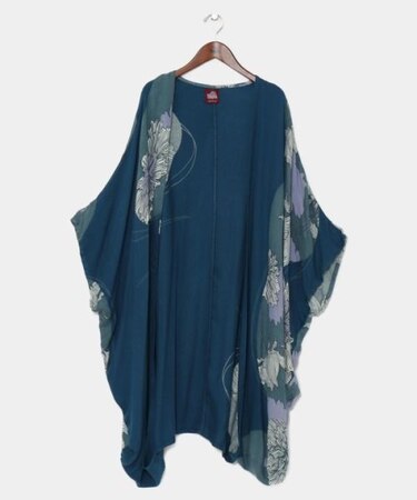 【カヤ】【ＵＶカット加工】花いかだならい羽織