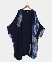 【カヤ】【ＵＶカット加工】花いかだならい羽織