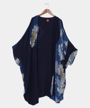 【カヤ】【ＵＶカット加工】花いかだならい羽織