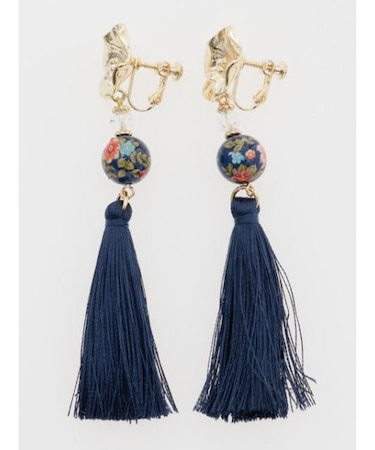 【カヤ】桔梗和玉イヤリング