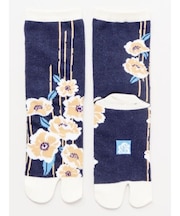 【カヤ】雨縞椿足袋(23-25cm)