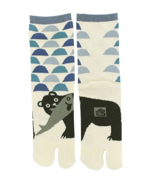 【カヤ】木彫り熊足袋(23-25cm)