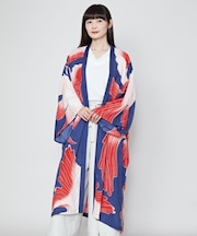 【カヤ】【ＵＶカット加工】たゆたう金魚長羽織