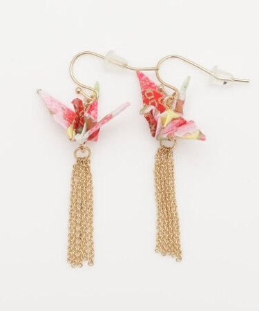 【カヤ】飛び鶴ピアス