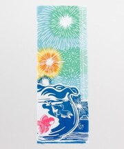 【カヤ】注染手ぬぐい 花火と金魚