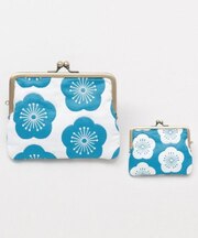 【カヤ】花ふくれ織り 平親子がま口