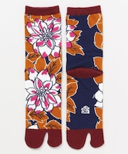 【カヤ】立秋花濃藍足袋（23-25cm）