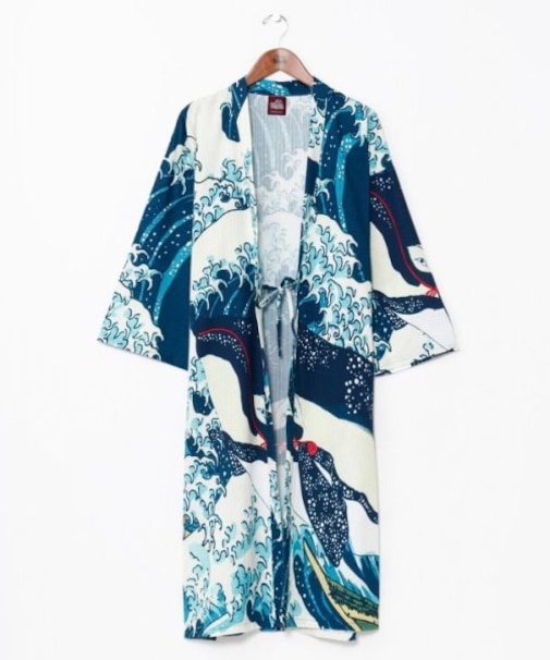 【カヤ】【UVカット加工】着る、NIPPON ART 倭の絵メンズ羽織