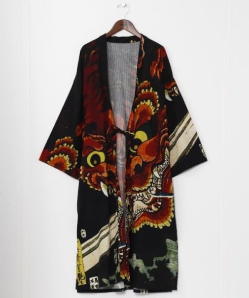 【カヤ】【UVカット加工】着る、NIPPON ART 倭の絵メンズ羽織