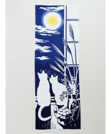 【カヤ】ツキミネコ手拭