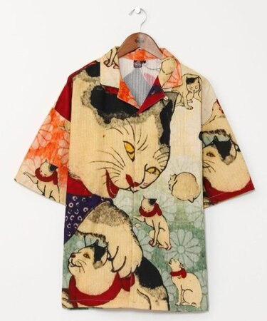 【カヤ】着る、NIPPON ART 倭の絵シャツＬサイズ