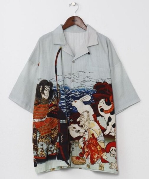 【カヤ】着る、NIPPON ART 倭の絵シャツＬサイズ