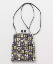 【カヤ】レトロガラスがま口ミニショルダーバッグ