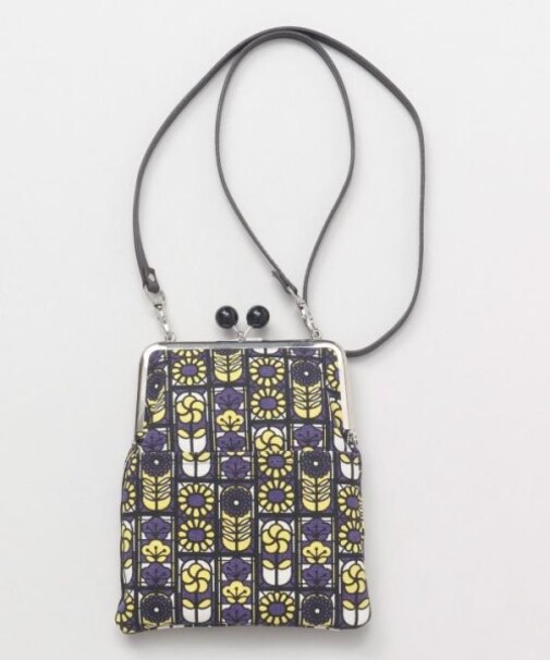 【カヤ】レトロガラスがま口ミニショルダーバッグ