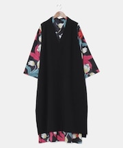 【カヤ】花時銘仙ワンピース