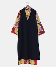 【カヤ】花時銘仙ワンピース