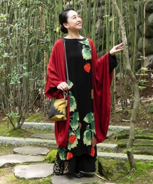 【カヤ】【ＵＶカット加工】鬼灯羽織付きワンピース
