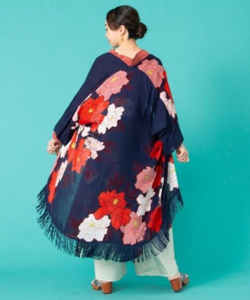 【カヤ】【UVカット加工】花錦羽織