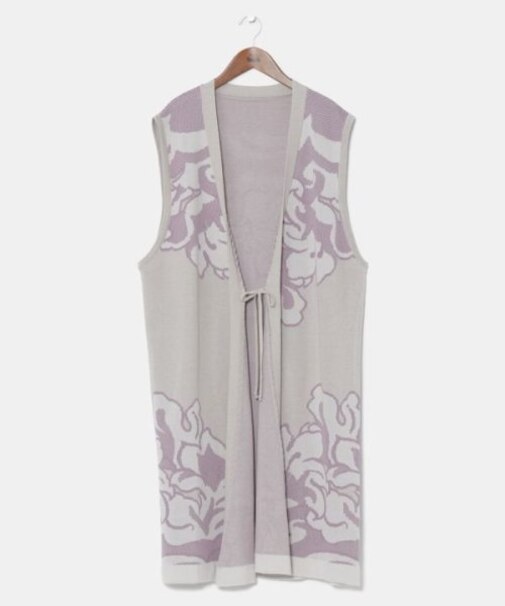 【カヤ】寒露の竜胆ニットベスト