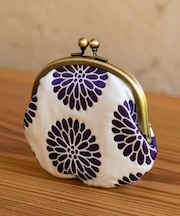 【カヤ】花ふくれ織り 丸がま口