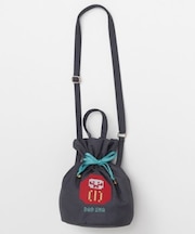 【カヤ】交差縫い巾着ショルダー