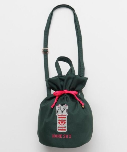 【カヤ】交差縫い巾着ショルダー