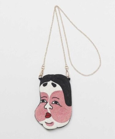 【カヤ】お面ビーズショルダーバッグ