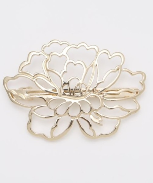 【カヤ】芍薬咲きバレッタヘアクリップ