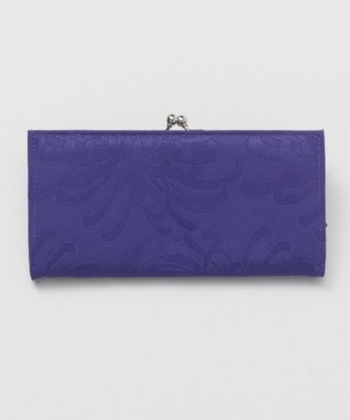 【カヤ】透かし花がま口長財布