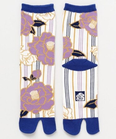 【カヤ】縞椿足袋（23-25cm）