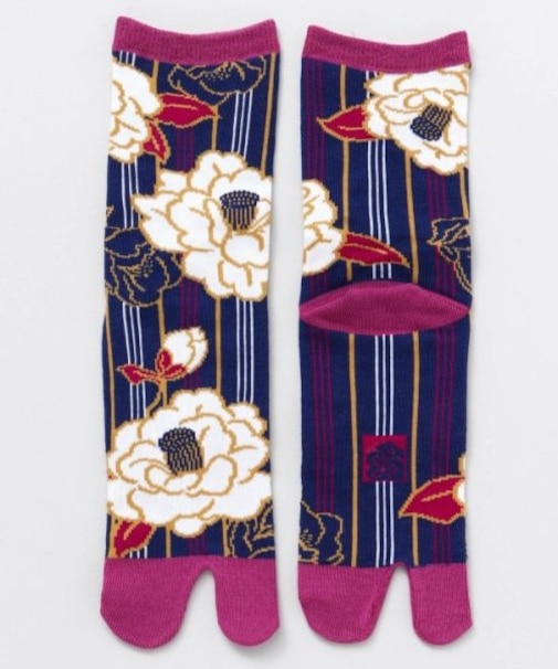 【カヤ】縞椿足袋（23-25cm）