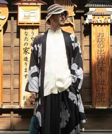 【カヤ】紋どりメンズ羽織