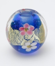 【カヤ】とんぼ玉金銀箔梅　2cm