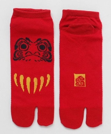 【カヤ】鹿の子足袋型くつ下 だるま（25-28cm）