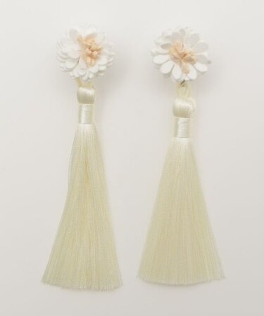 【カヤ】菊とタッセルピアス