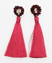 【カヤ】菊とタッセルピアス