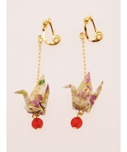 【カヤ】折鶴桔梗イヤリング