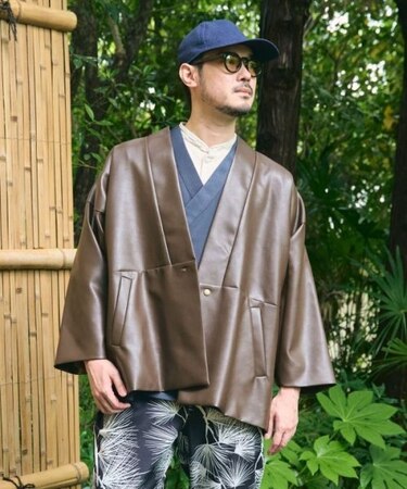 【カヤ】寒のつくり革メンズコート
