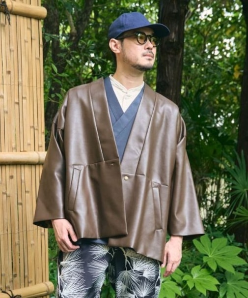 【カヤ】寒のつくり革メンズコート