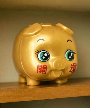 【カヤ】金の豚の貯金箱 大