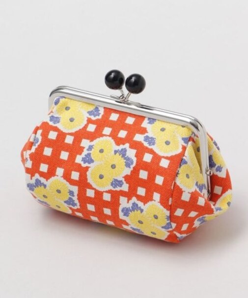 【カヤ】格子レトロ俵がま口