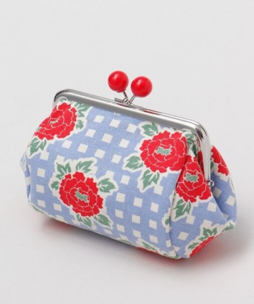 【カヤ】格子レトロ俵がま口