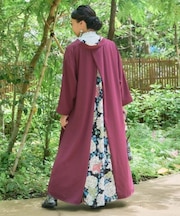 【カヤ】花盛り八掛ワンピース