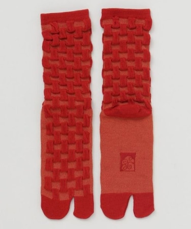 【カヤ】フロート編み市松 足袋型靴下（23-25cm）