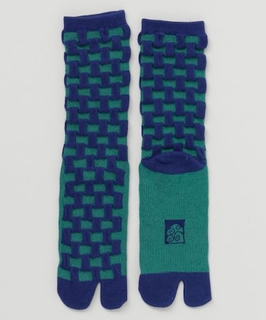 【カヤ】フロート編み市松 足袋型靴下（23-25cm）