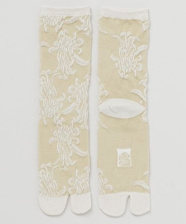【カヤ】フロート編み菊 足袋型靴下（23-25cm）