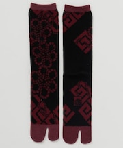 【カヤ】紋装い足袋型靴下（25-28ｃｍ）