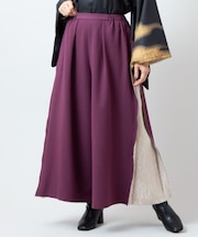 【カヤ】春霰八掛ワイドパンツ