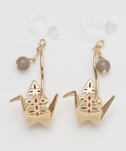 【カヤ】折り鶴 透け色ピアス
